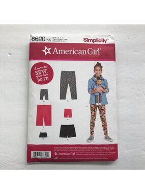 Simplicity #8620 -  American Girl Leggings/Shorts for Girl (7-14) & Doll - Uncut